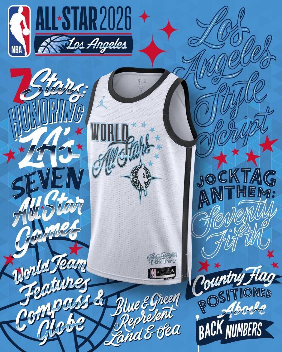 2026年NBA全明星赛三款球衣揭晓